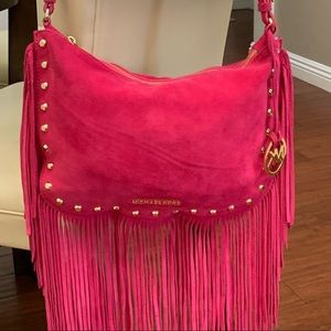 MINT & RARE BOHO Kors ‘BILLY’ HOT PINK Suede Hobo